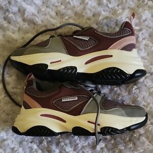 Steve Madden Burgundy and Gray Sneakers
